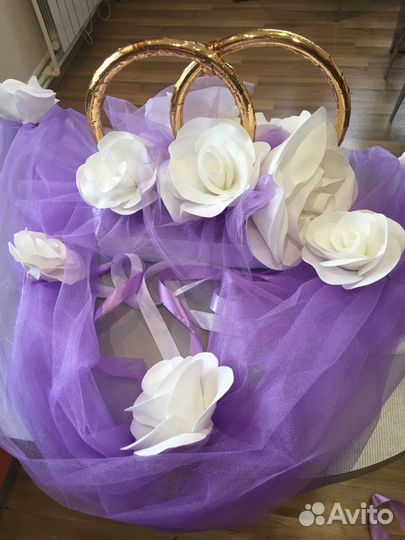 Кольца, украшения на машину на свадьбу