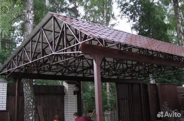 Навесы из металлочерепицы