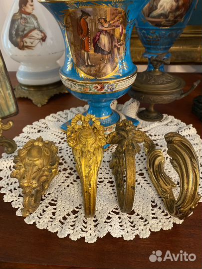 Антикварные бронзовые подхваты для штор. Франция