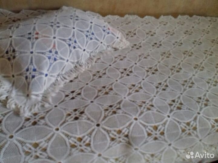 Старинное кружево вязаное крючком х/б