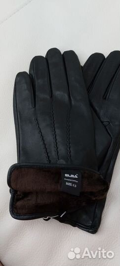 Перчатки мужские из лайковой кожи на флисе