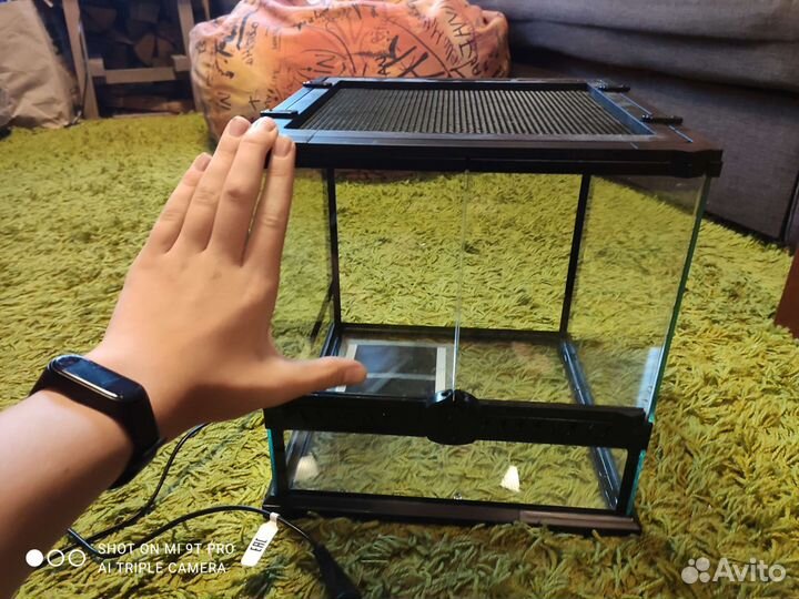 Террариум nomoupet 30*30*30 с тёплым ковриком