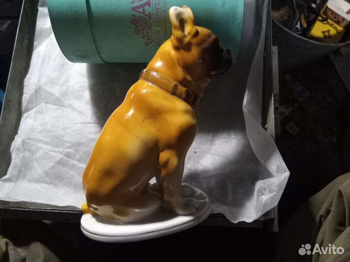 Собака боксер, фарфор