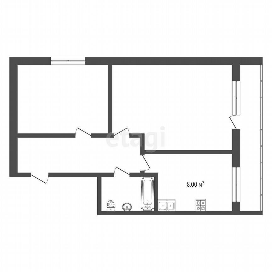 Квартира 2-комн. 44.3 м² в Харовск — фото 29 из 29