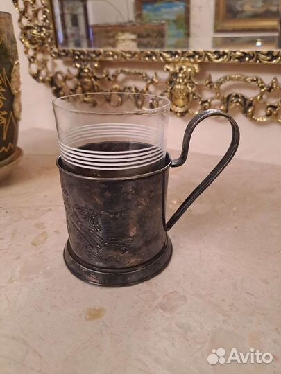 Подстаканник Тройка Мстеры СССР скань