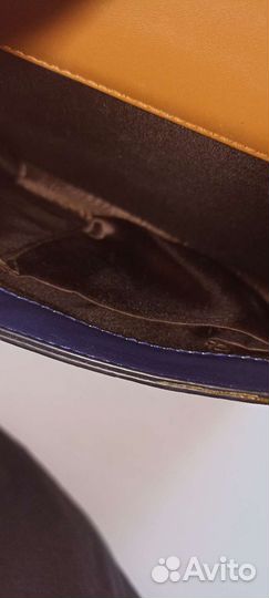 Сумка женская кожаная трёхцветная через плечо