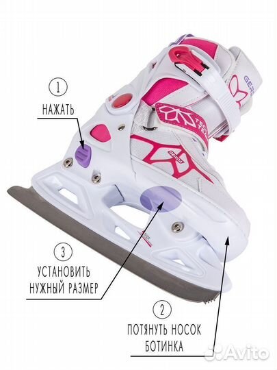 Коньки раздвижные размер 33-36 Gerda ледовые новые