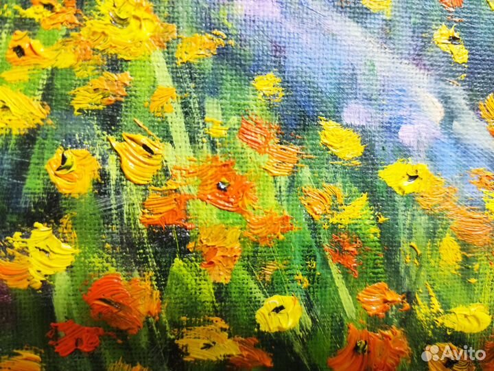 После дождя, картина маслом на холсте