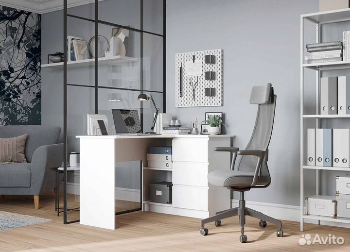 Компьютерный стол IKEA новый белый и графит