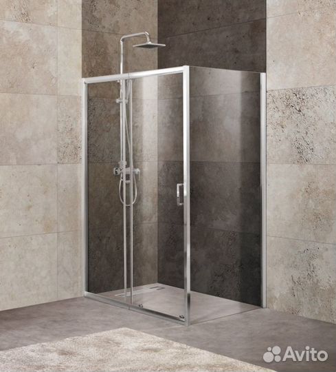 Душевой угол BelBagno unique-AH-1-120/135-90, размер регулируемый, стекло прозрачное