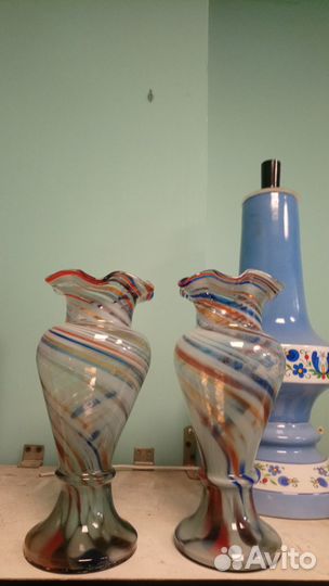 Вазочка цветное стекло