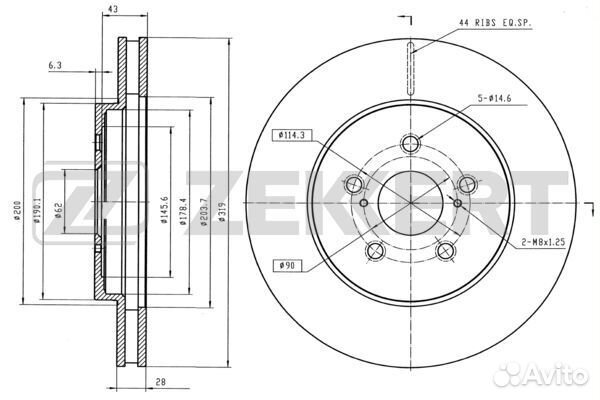 Диск торм. перед. Lexus RX300 350 400h (U3 ) 03