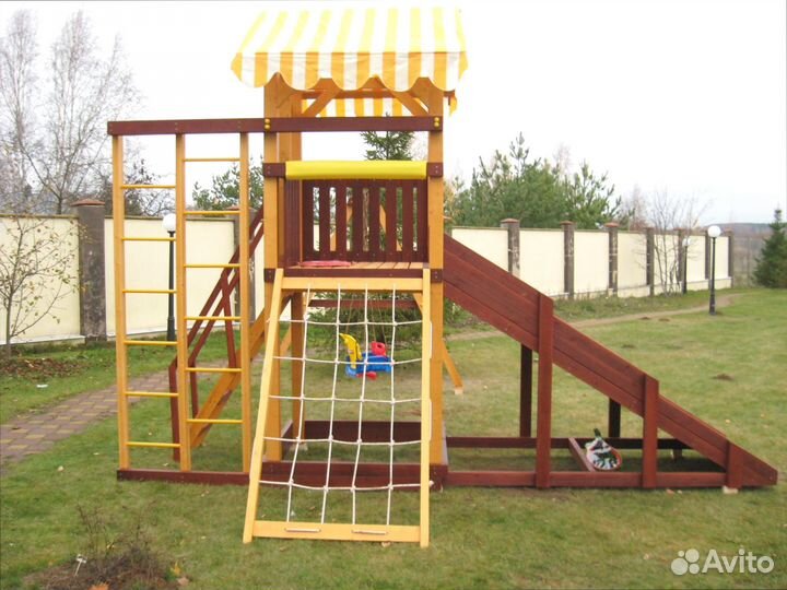Детские площадки домики качели горка