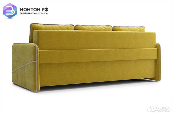 Диван еврокнижка Энерджи 3-х местный горчичный