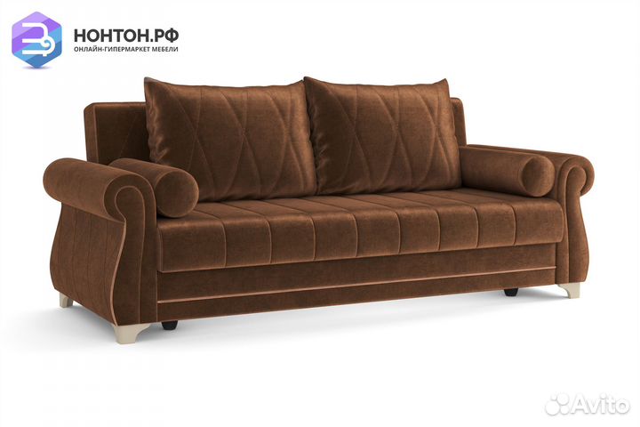 Диван книжка Порто М велюр коричневый