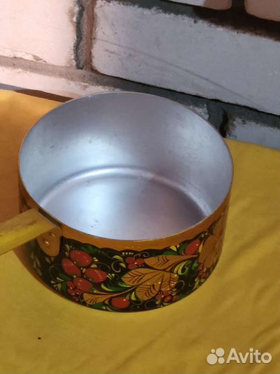 Кастрюля и ковш хохлома алюминиевая СССР новая