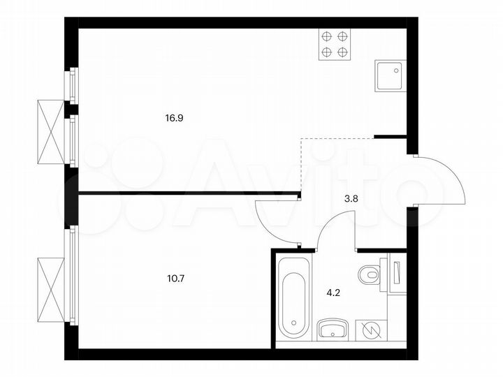 1-к. квартира, 35,6 м², 12/25 эт.