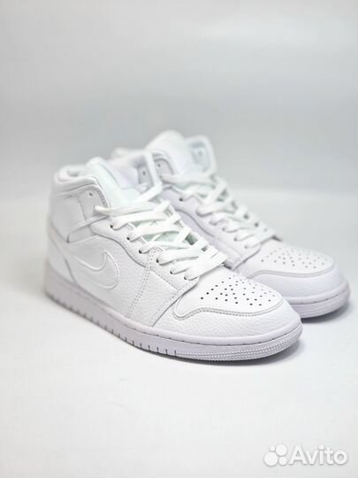 Jordan 1 Mid Triple White