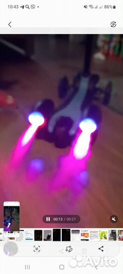 Самокат с паром, со звуком и светом