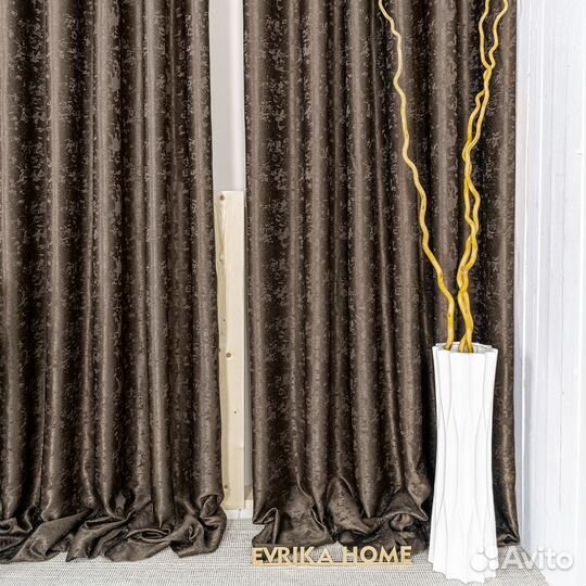 Шторы мрамор Зарина Шоколад