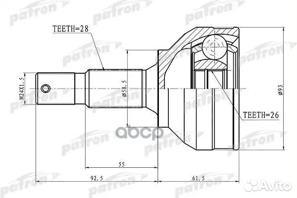 ШРУС наружный PCV3115 patron