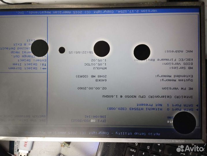Мат плата dns w950 полурабочая. не раб 1 слот