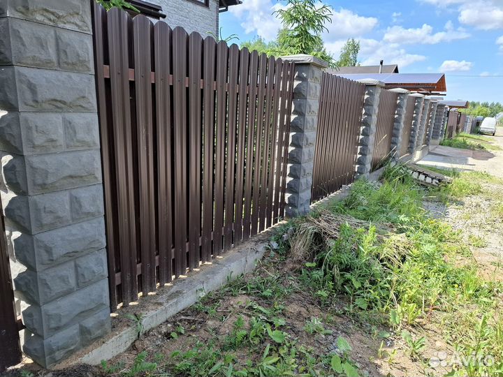 Забор Штакетник двусторонний1,5м шахмат зазаор 8см