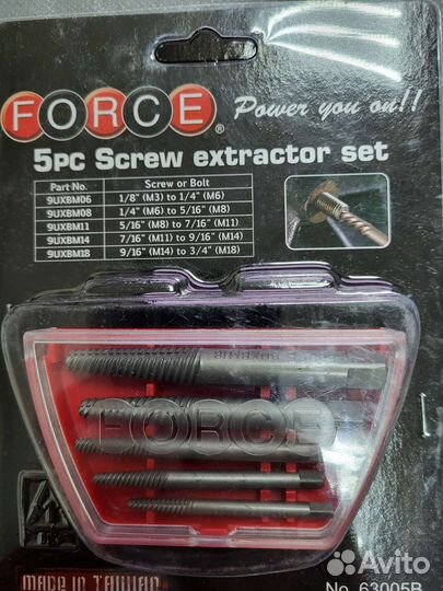 Набор экстракторов 5 пр M6-M18 force