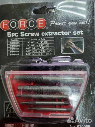 Набор экстракторов 5 пр M6-M18 force