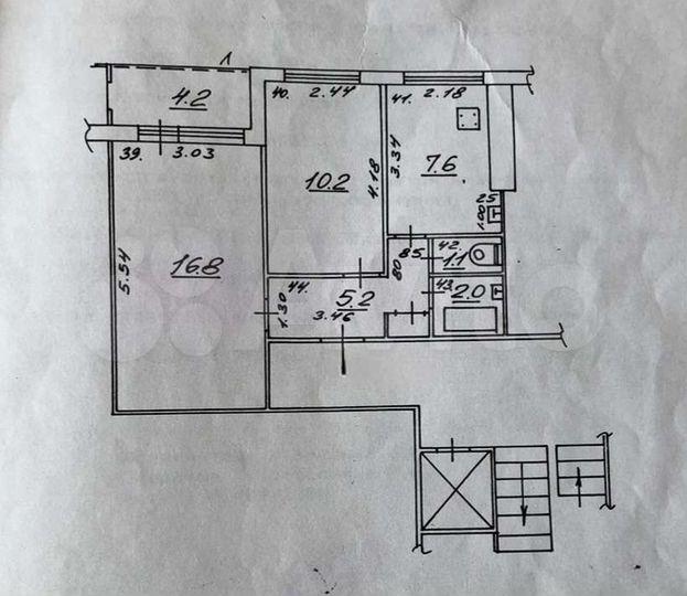 2-к. квартира, 43 м², 5/9 эт.