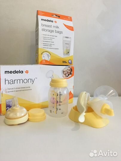 Молокоотсос ручной Medela Harmony, смартсоска, пак
