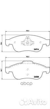 Колодки тормозные дисковые перед P68050 Brembo