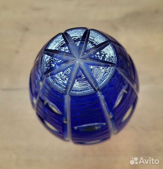 Цветной хрусталь ваза рог СССР