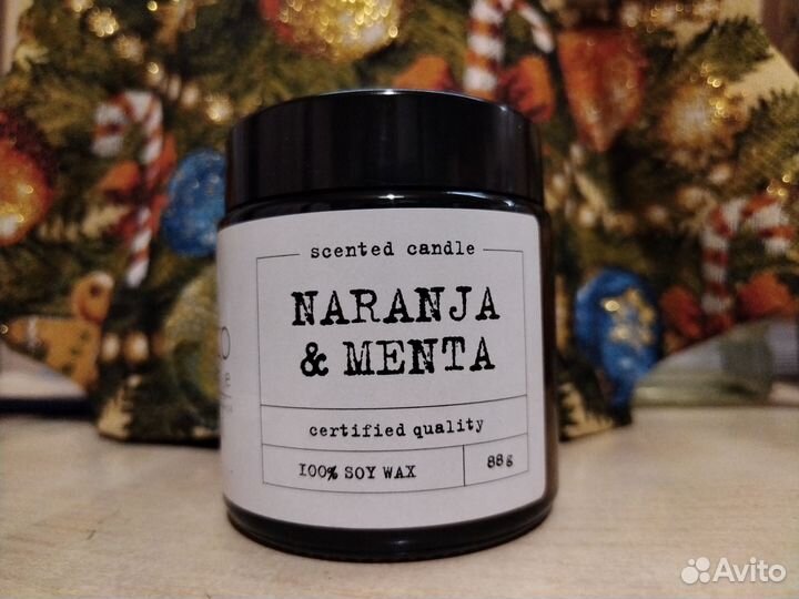 Свеча ароматическая bago апельсин-мята