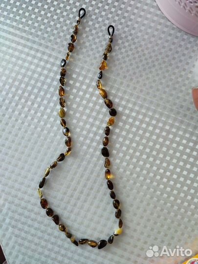 Цепочка для очков из янтаря