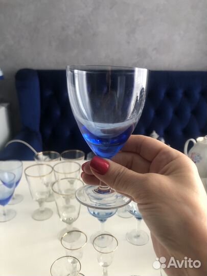 Фужеры рюмки бокалы цветное стекло