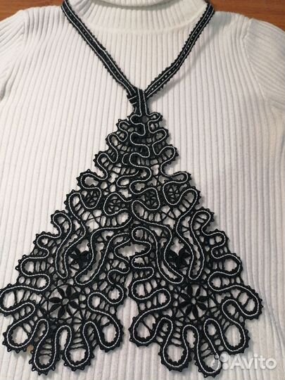 Кружевой галстук. плетение на коклюшках