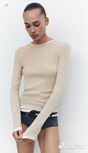 Двухслойный лонгслив Zara S