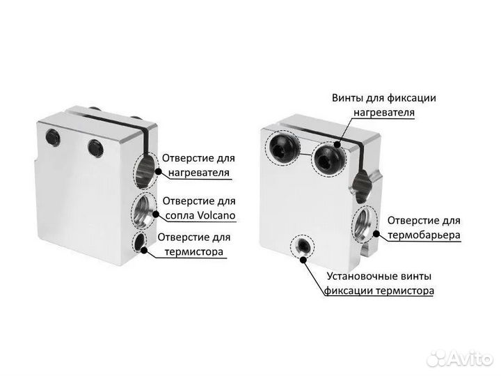 Нагревательный блок для Volcano