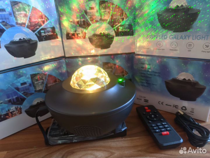 Блютуз колонка стерео Проектор звёздного неба 8вт