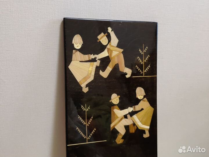 Панно настенное картина СССР из соломки