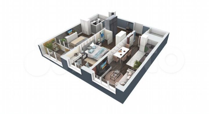 3-к. квартира, 63 м², 8/32 эт.