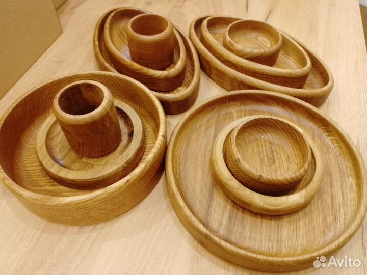 Наборы тарелок деревянных