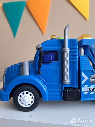 Эвакуатор, детские машинки, синий трактор