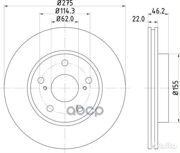 Диск тормозной перед ND1022K nisshinbo