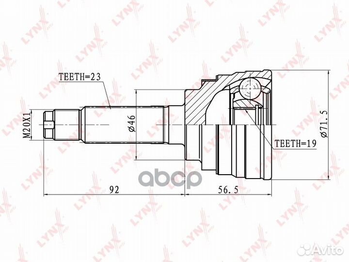 Шрус наружный CO1813 lynxauto