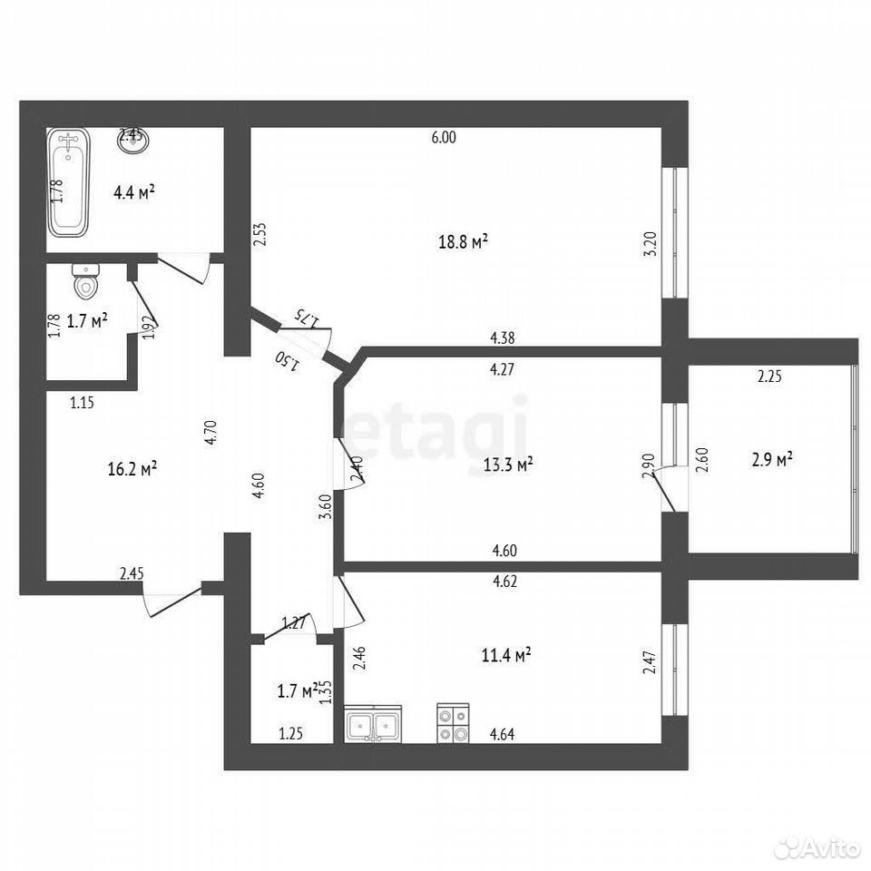 2-к. квартира, 67,8 м², 3/9 эт., Стерлитамак