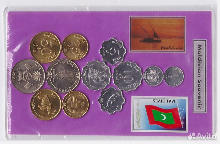 Набор монет 6 шт. Мальдивы Maldivian Souvenir