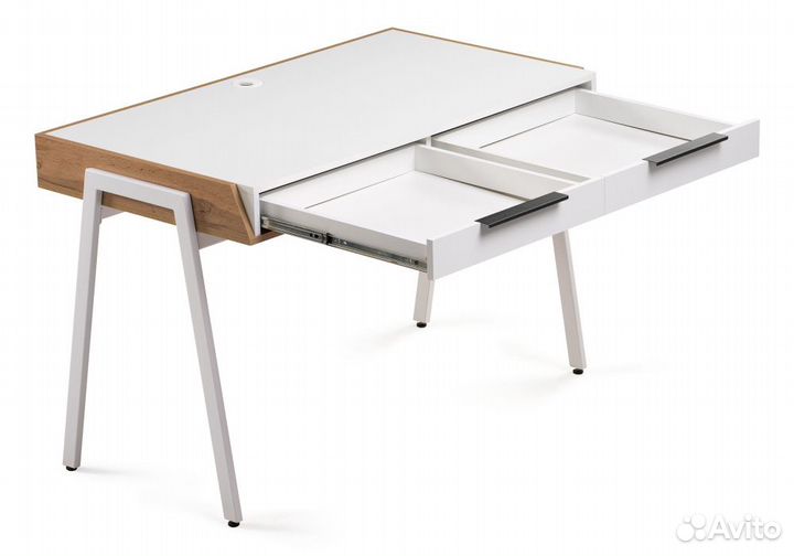 Компьютерный стол Рокс 116х65х77 белый - дуб вотан - белый