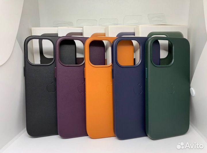 Чехол на iPhone 12/13/14/Pro/Pro Max Leather Case